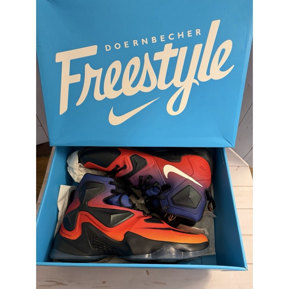 Nike LeBron XIII DB Freestyle Doernbecher 2015 High Top Laser Orange Purple 10
